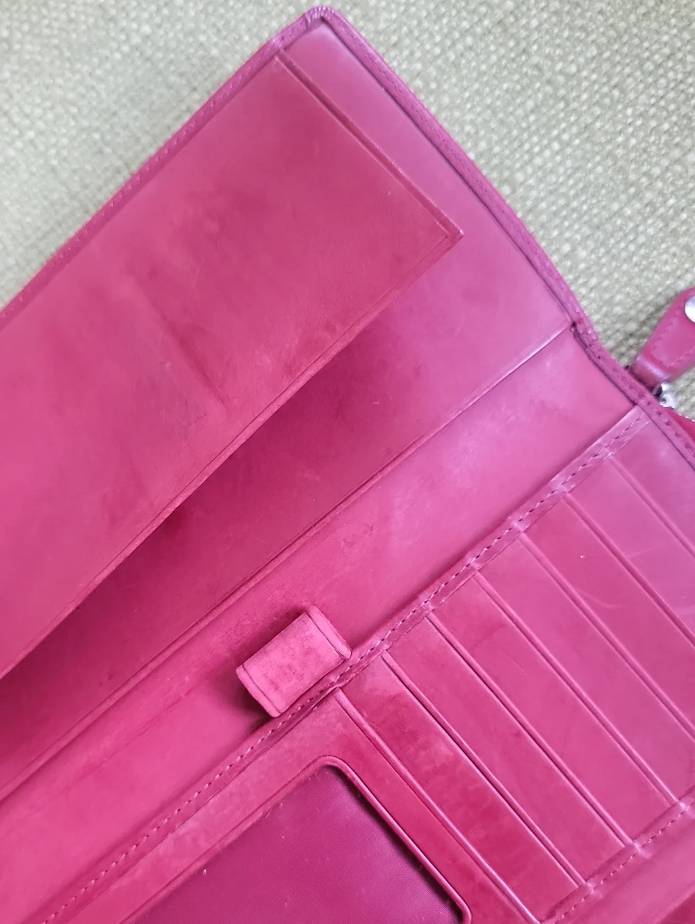 Coach Red Leather Zip Wallet